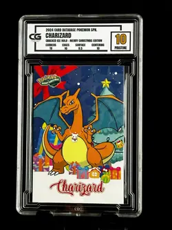 2024 Pokemon CG 10 Pristine CHARIZARD Christmas Data TCG XMAS Holiday CGC PSA - Image 1