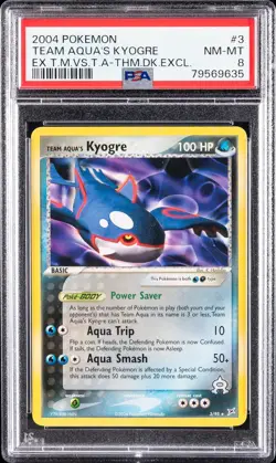 2004 POKEMON EX TEAM MAGMA VS TEAM AQUA #3 TEAM AQUA'S KYOGRE PSA 8 - Image 1