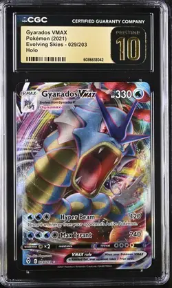 Gyarados VMAX 029/203 | CGC PRISTINE 10 | Pokemon Evolving Skies - Image 1