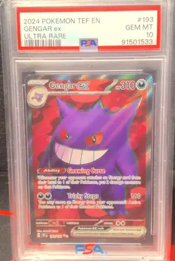 2024 Pokemon Gengar Ex Ultra Rare #193/162 Temporal Forces PSA Gem Mint 10 - Image 1