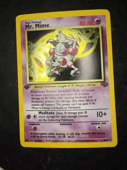 Pokemon TCG Mr. Mime Jungle 1st Edition Holo NM- - Image 3