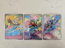 Pokemon TCG First Partner Illustration Collection Popplio 45 Litten 44 Rowlet 43 - Image 1