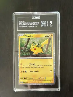 Pikachu 002/015 McDonald's Pokemon Promo 2024 Holo Rare TAG 9 - Image 1