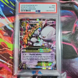 2015 POKEMON XY BREAKTHROUGH M MEWTWO EX #64 PSA 6 EX - Image 1