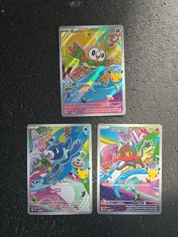 Rowlet, Litten & Popplio First Partner Illustration Collection Promo Set Pokemon - Image 1