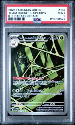 Pokemon Team Rocket's Spidops 187/182 PSA 9 MINT Sv10: Destined Rivals Holo CARD - Image 3