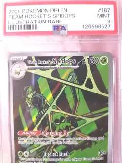 Pokemon Team Rocket's Spidops 187/182 PSA 9 MINT Sv10: Destined Rivals Holo CARD - Image 5