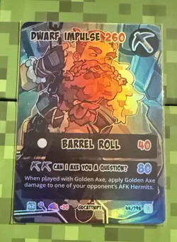 Hermitcraft TCG Alter Ego FOIL/HOLO Dwarf Impulse Card - Comes in CREO Sleeve - Image 1
