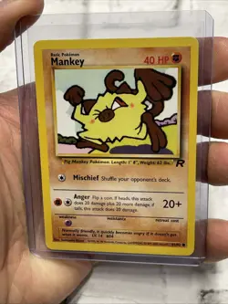 Unlimited Pokemon MANKEY Card TEAM ROCKET Set 61/82 Non-Holo Common NM/MT Vtg - Image 1