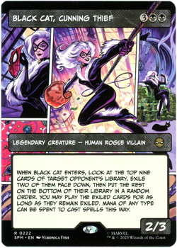 Black Cat, Cunning Thief (Borderless) - 0222 - Marvel's Spider-Man MTG NM/M - Image 1