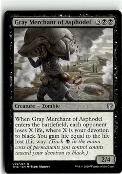 2020 Theros Beyond Death Gray Merchant of Asphodel Expansion/Uncommon #99 - Image 1