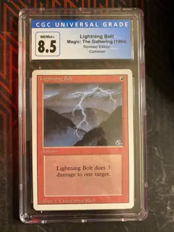 MTG Magic Revised Lightning Bolt CGC 8.5 Graded - Image 1
