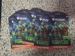 Magic: The Gathering Teenage Mutant Ninja Turtles Sleeved Booster Pack Lot Of 5 - Image 1