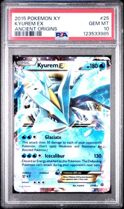 2015 POKEMON XY ANCIENT ORIGINS #25 KYUREM EX PSA 10 - Image 1