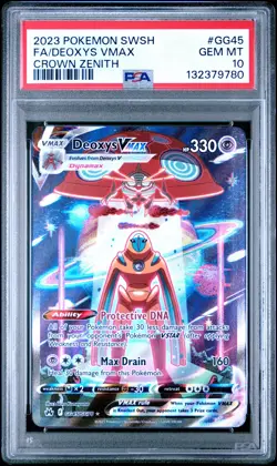 2023 POKEMON SWORD AND SHIELD CROWN ZENITH FA/DEOXYS VMAX #GG45 PSA GEM MT 10 - Image 1