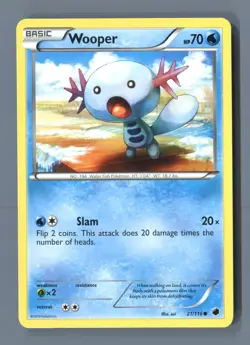 Wooper 21/116 Common Plasma Freeze Pokemon Lightly Played - Image 1