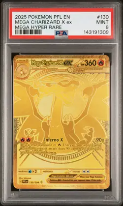 2025 POKEMON PFL EN-PHANTASMAL FLAMES MEGA HYPER RARE MEGA CHARIZARD X EX PSA 9 - Image 1