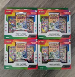 4x Pokemon First Partner Illustration Collection Series 1 IN HAND - Image 1