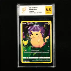 TQG 8.5 NM-MT+ 2021 Pokemon ENG Pikachu 005/025 R - Image 1