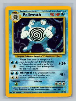 Pokemon TCG #013/102 Poliwrath Base Set Holo MP - Image 1