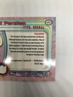 Persian #53 2000 Topps Pokemon Series 1 Tv Animation Edition - Image 5