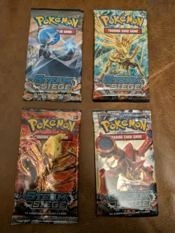 Pokemon Tcg Xy Steam Siege Booster Pack Art Set (All Four Boosters) Sealed Packs - Image 1