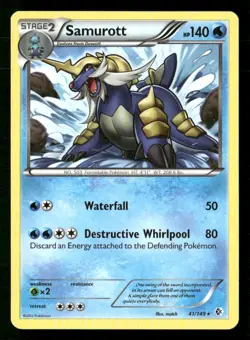 Samurott 41/149 Holo Rare Boundaries Crossed Pokemon Moderately Played - Image 1