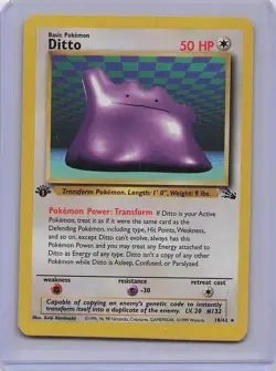 Ditto 18/62 Rare Fossil Pokemon 1st Edition LP - Image 1