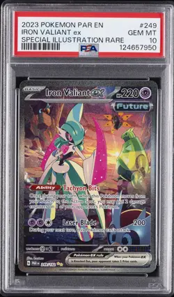 2023 POKEMON PAR EN-PARADOX RIFT #249 IRON VALIANT EX PSA 10 - Image 1