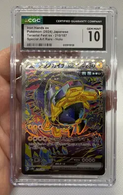 CGC 10 GEM MINT Iron Hands Ex 210/187 JPN Terastal Fest ex Pokemon Art Rare 2024 - Image 1