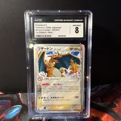 Pokemon CGC 8 Graded Japanese Charizard 032/075 Miracle Crystal 1st Edition Holo - Image 1