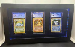 Pokemon Base Set 1999 Holo Starters: Venusaur, Charizard and Blastoise with case - Image 1