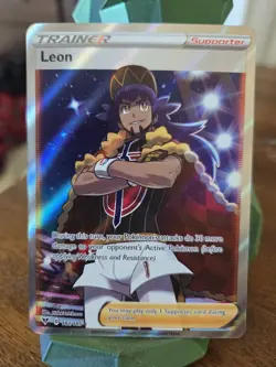 Pokemon Leon Full Art 182/185 Swsh04 Vivid Voltage Ultra Rare Holo Trainer NM - Image 1