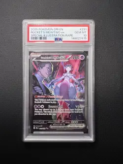 PSA 10 Team Rocket's Mewtwo EX Destined Rivals 231/182 Pokemon TCG - Image 1