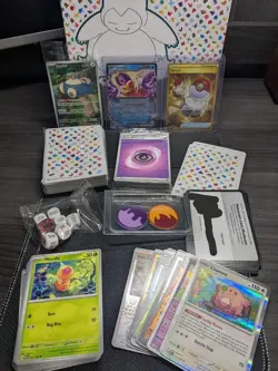 Pokemon 151 Card Lot WITH SEALED SNORLAX PROMO AND SUPPLIES - Image 1