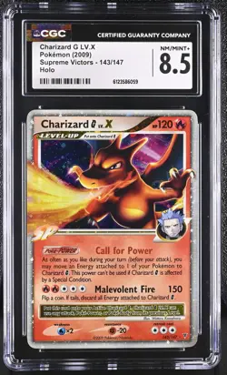 CGC 8.5 Charizard G LV.X 2009 Supreme Victors 143/147 Holo Pokemon Card - Image 1