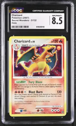CGC 8.5 Charizard 2007 Secret Wonders 3/132 Holo Pokemon Card - Image 1