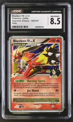 CGC 8.5 Blaziken FB LV.X 2009 Supreme Victors 142/147 Holo Pokemon Card - Image 1