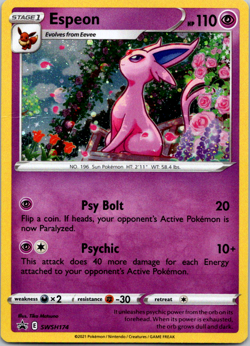 Espeon SWSH174 SWSH: Sword & Shield Promo Cards Black Star Holo Near Mint NM - Image 1