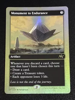 MTG Aetherdrift Monument to Endurance First-Place Foil 0499 NM Rare - Image 1