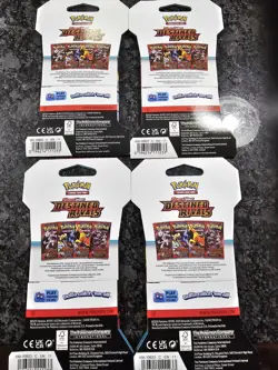 Pokemon Destined Rivals 4x Sleeved Booster Pack Art Set Factory Sealed - Image 2
