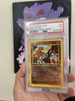 Entei Pokemon TCG Wizards Black Star Promos 34 Holo SWIRL PSA Slab - Image 1