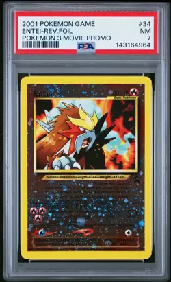 Entei Pokemon TCG Wizards Black Star Promos 34 Holo SWIRL PSA Slab - Image 3
