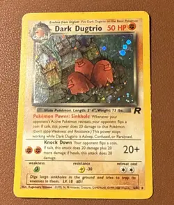 Dark Dugtrio 6/82 Holo Rare Team Rocket Pokemon Card LP - Image 1