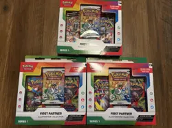 Pokemon First Partner Illustration Collection Series 1 Box Lot of 3 - Image 1