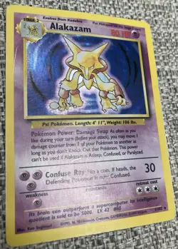 Pokemon TCG Alakazam Base Set Holo Rare 1/102 80 HP Wizards English - Image 2