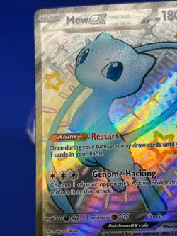 Pokemon Paldean Fates Mew EX 216/091 Shiny Ultra Rare Full Art NM - PRINT LINE - Image 3