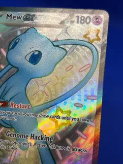 Pokemon Paldean Fates Mew EX 216/091 Shiny Ultra Rare Full Art NM - PRINT LINE - Image 4