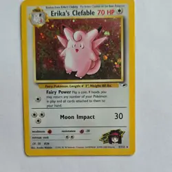 The Pokemon Company Erika's Clefable Gym Heroes Holo Rare 3/132 70 HP 2000 - Image 1