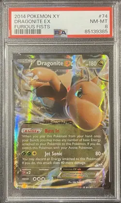 Pokemon PSA 8 Dragonite EX 74/111 XY-Furious Fists Holo - Image 1